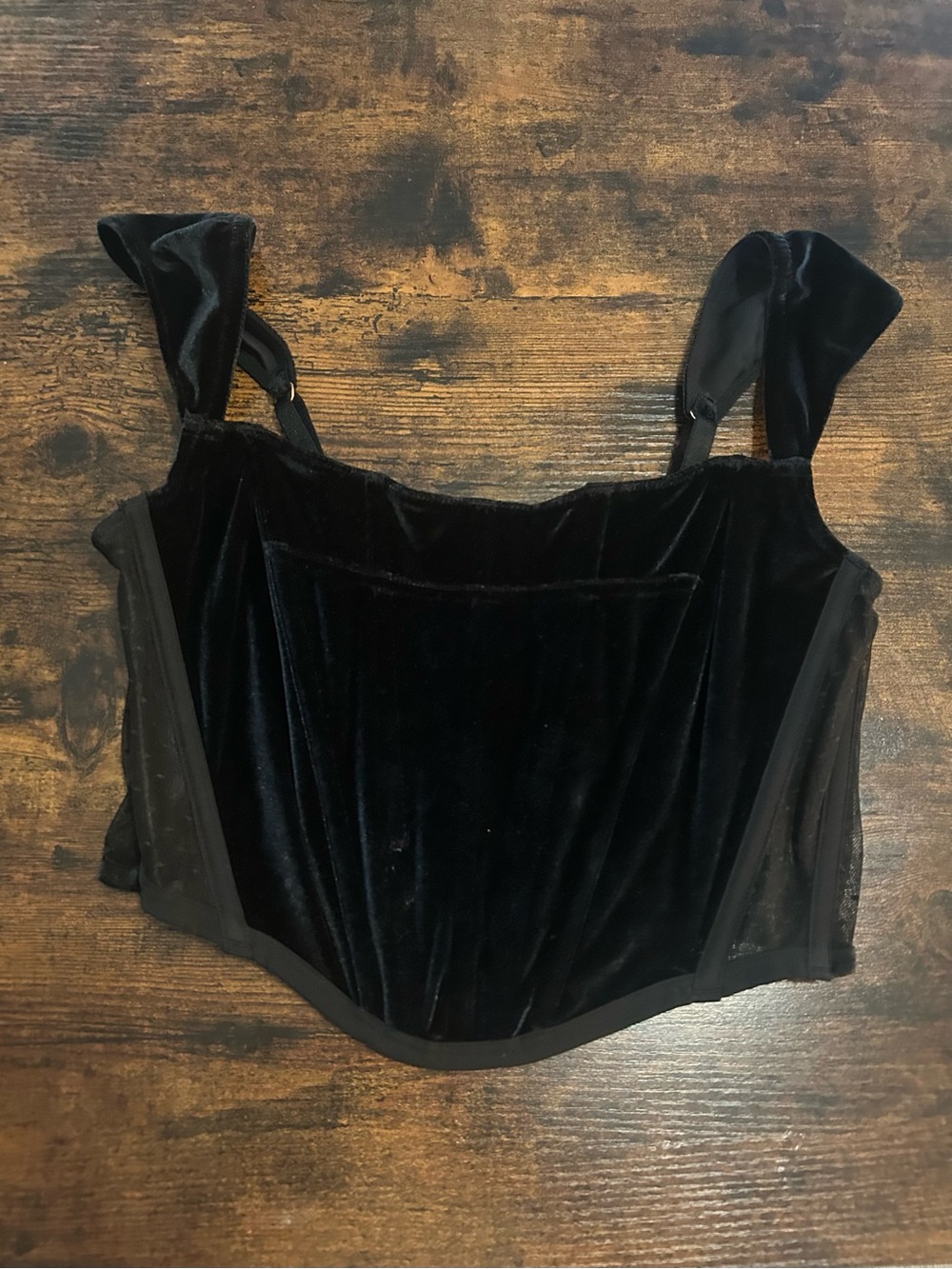 Victoria's Secret Black Velvet Corset Camisole